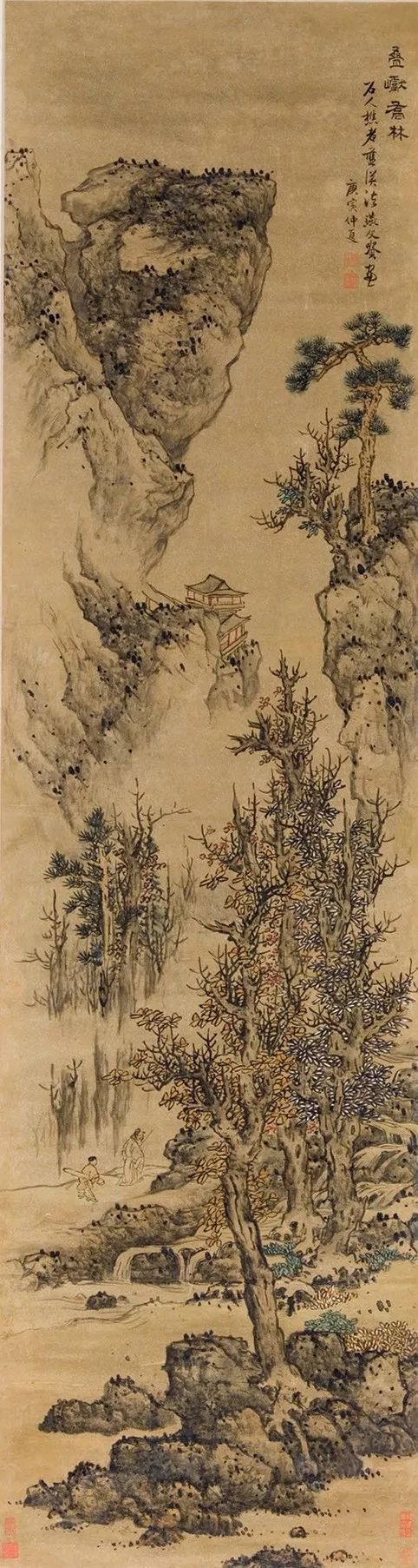 蓝瑛《叠巘乔林》