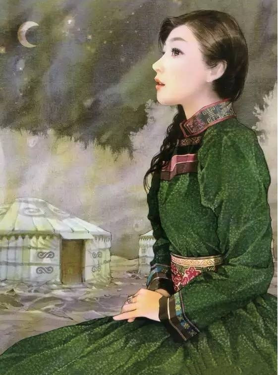 画家笔下的中华鄂温克族美女