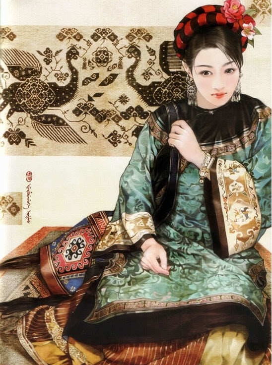 画家笔下的中华土家族美女