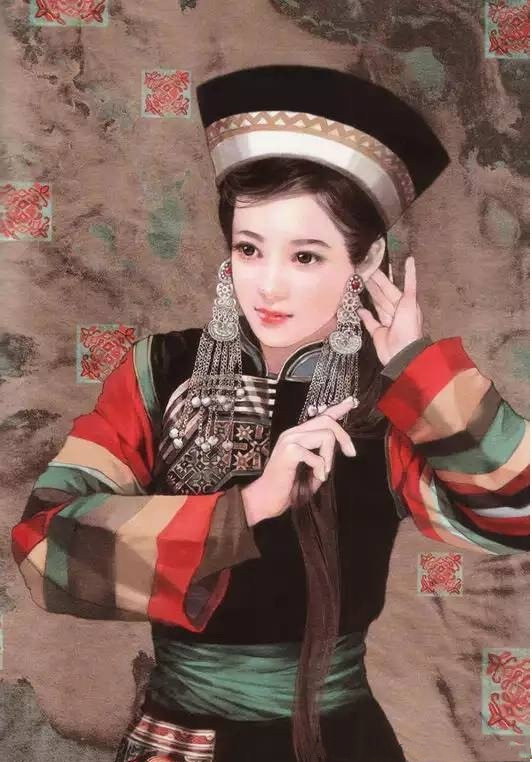画家笔下的中华土族美女