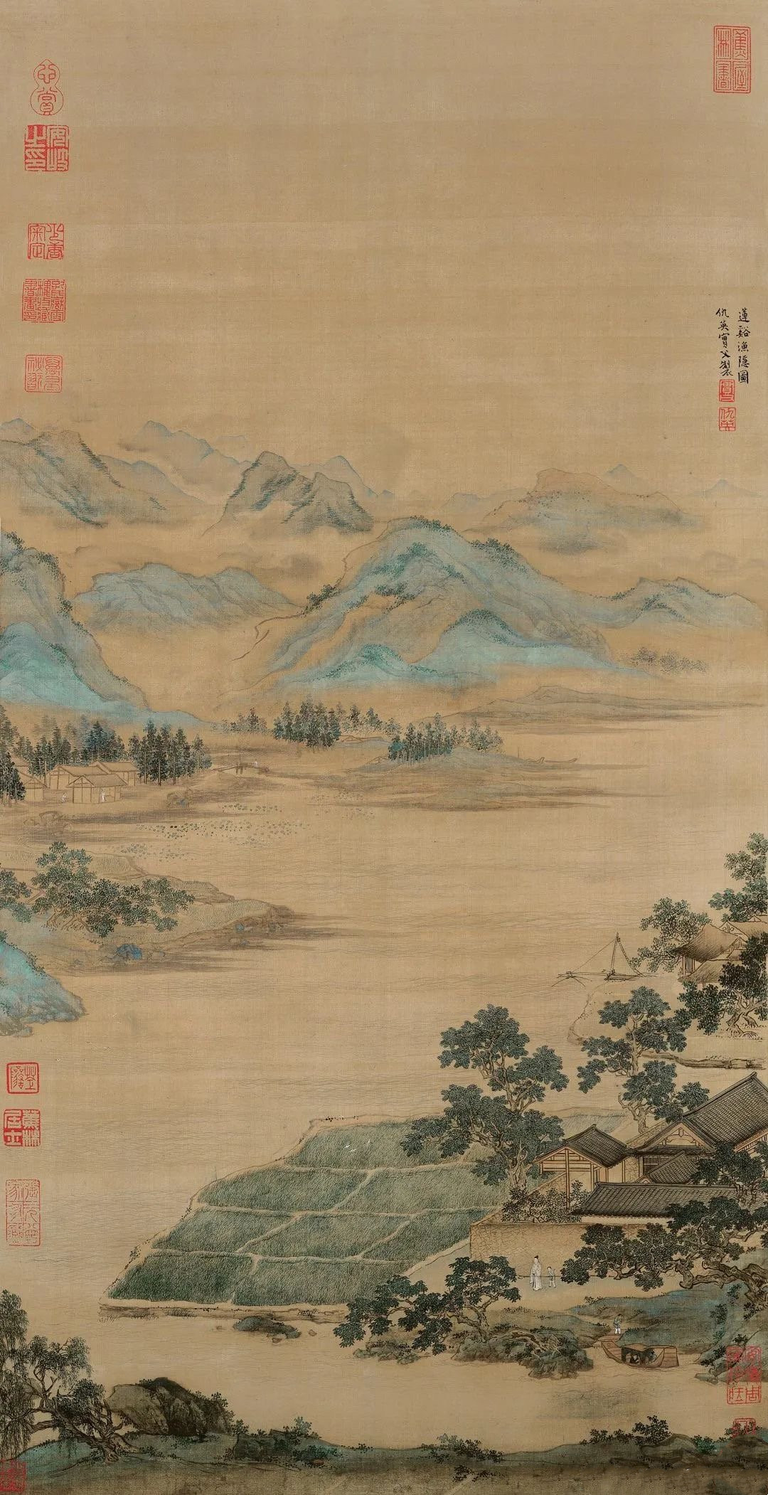 仇英《 莲溪鱼隐图》
