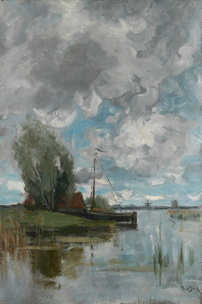Lake witLake with a Boat