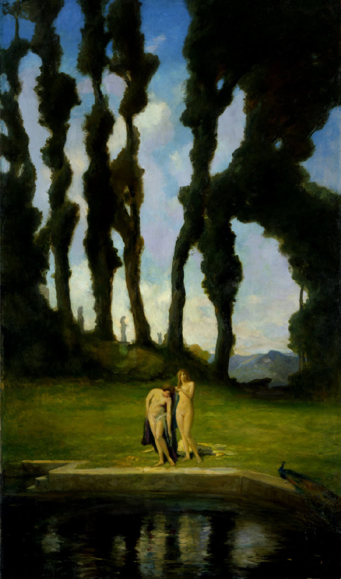 美国画家Charles Walter Stetson《沐浴后》