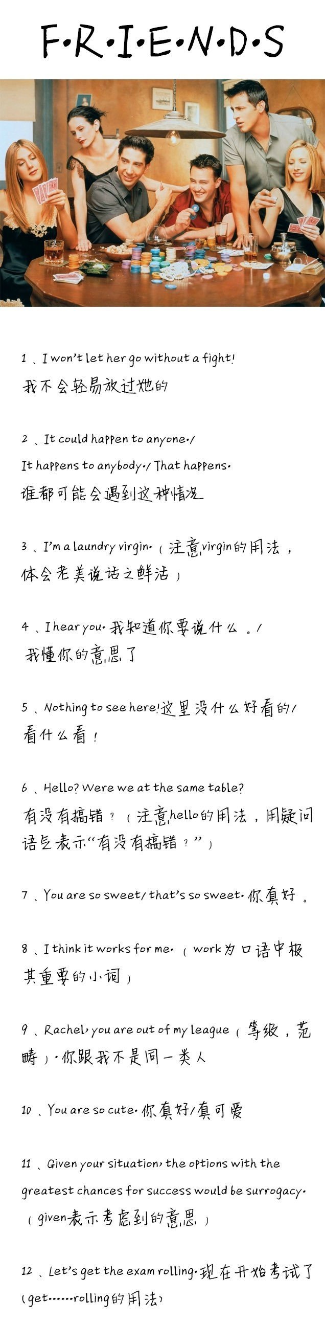 老友记全10季剧集排名及精选100句经典台词