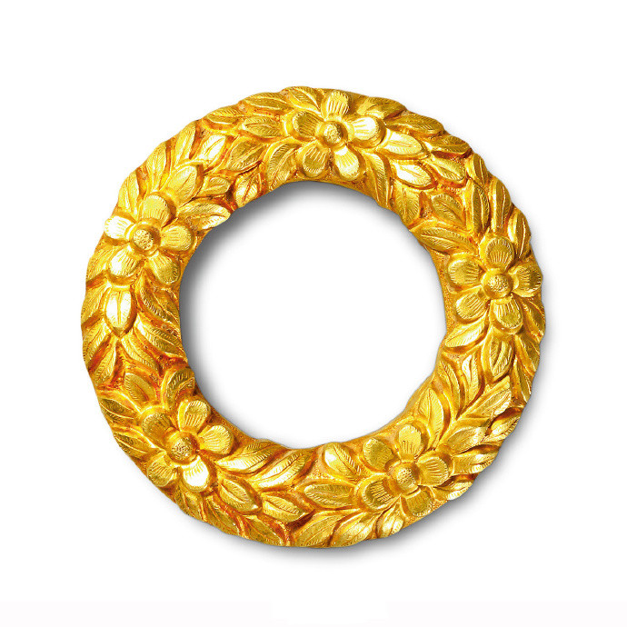 明 金花卉纹巾环