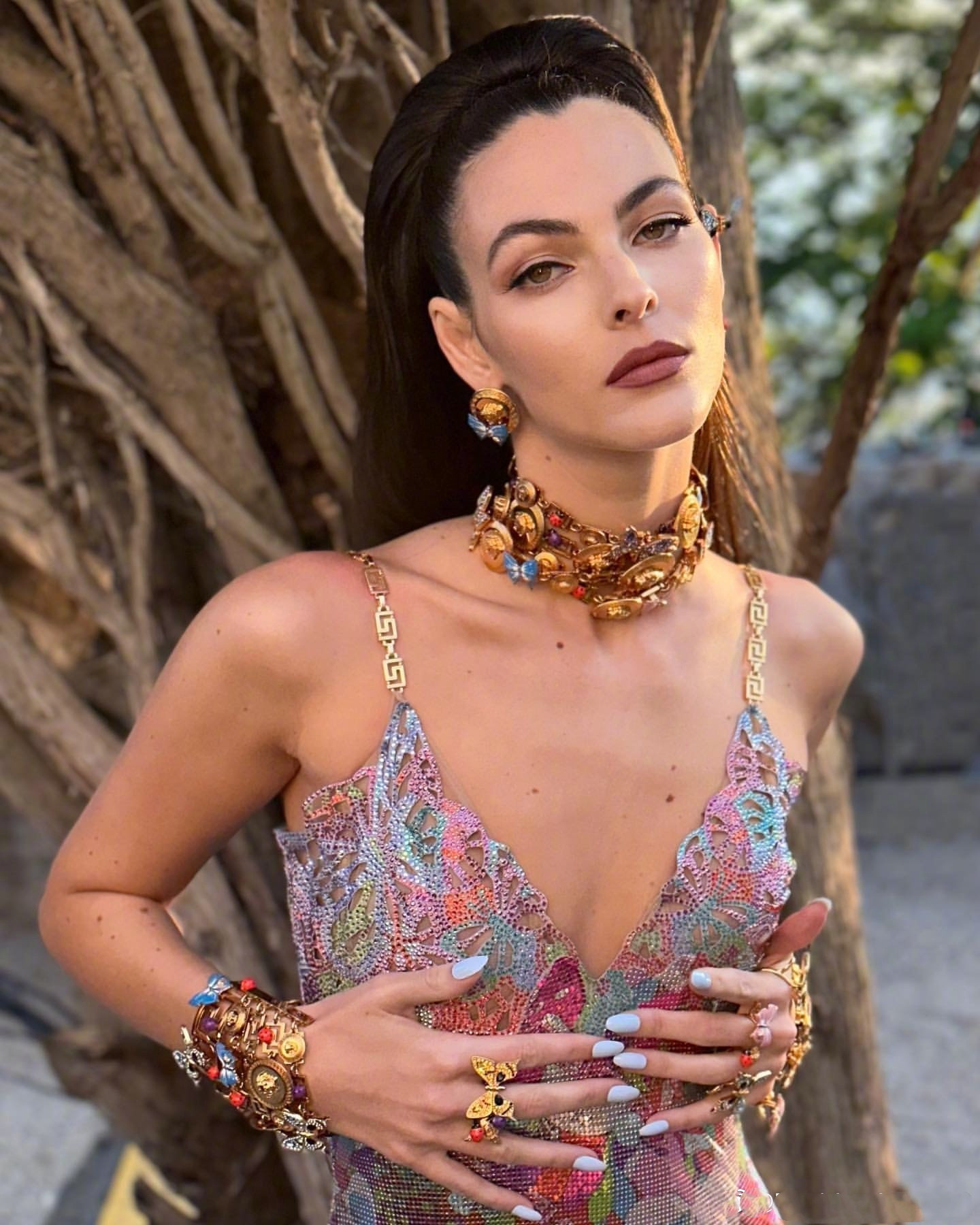 2023 意大利美人 Vittoria Ceretti 一袭蝴蝶钻饰裙装