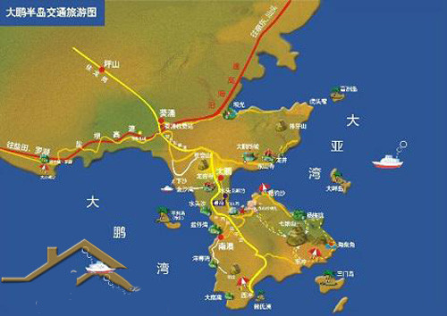香港大鹏半岛交通旅游图