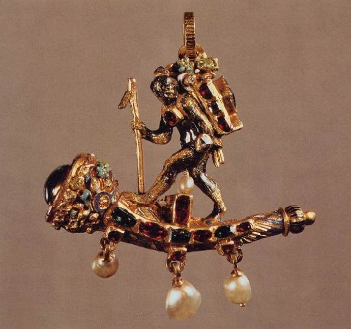 1580年代左右的珐琅金吊坠