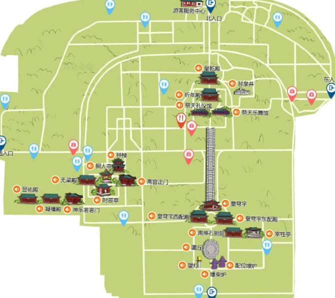 北京天坛公园地图