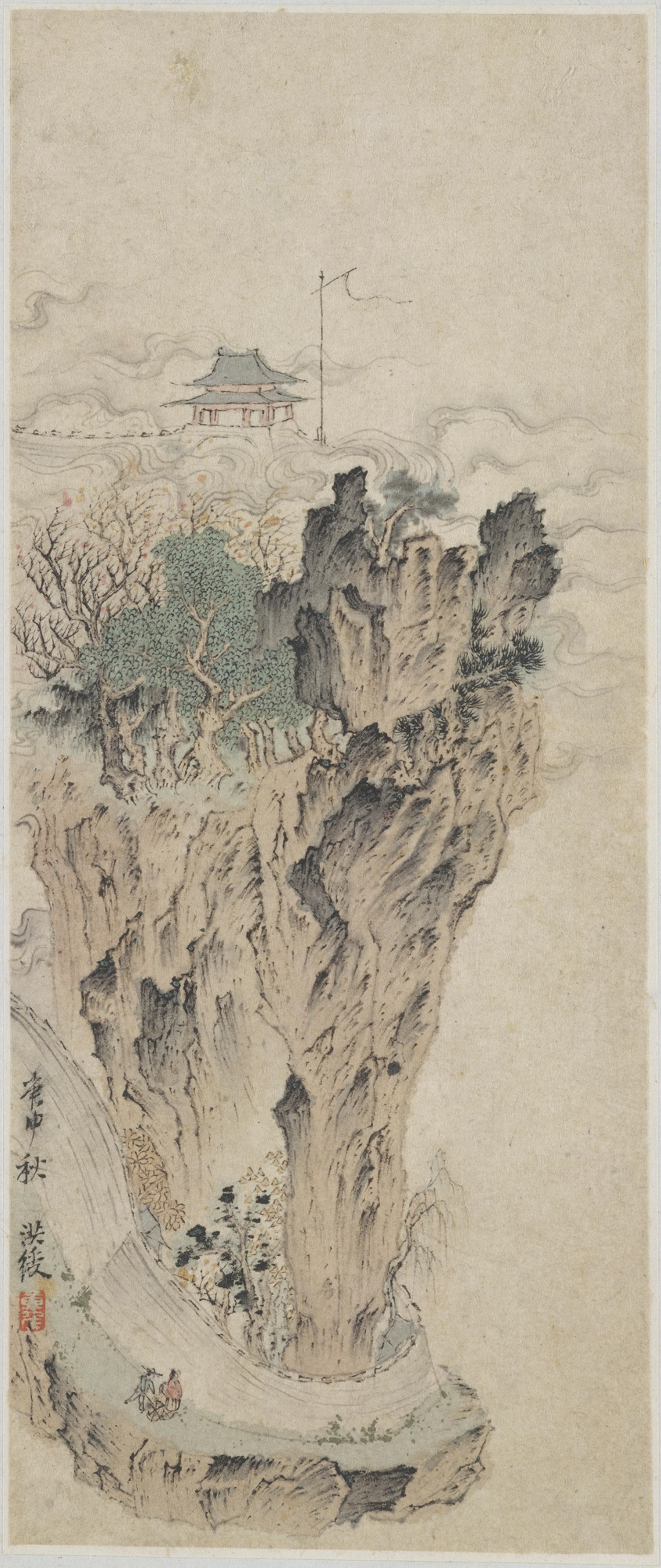 陈洪绶《山水物件花卉册十二开》