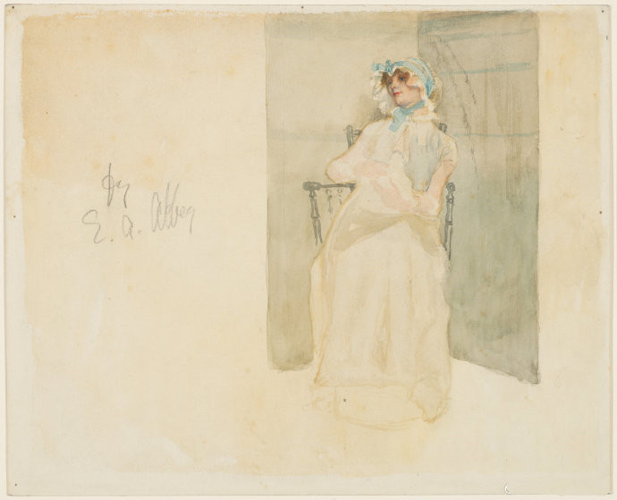 埃德温·奥斯汀·阿贝(Edwin Austin Abbey）《蓝丝带帽子》