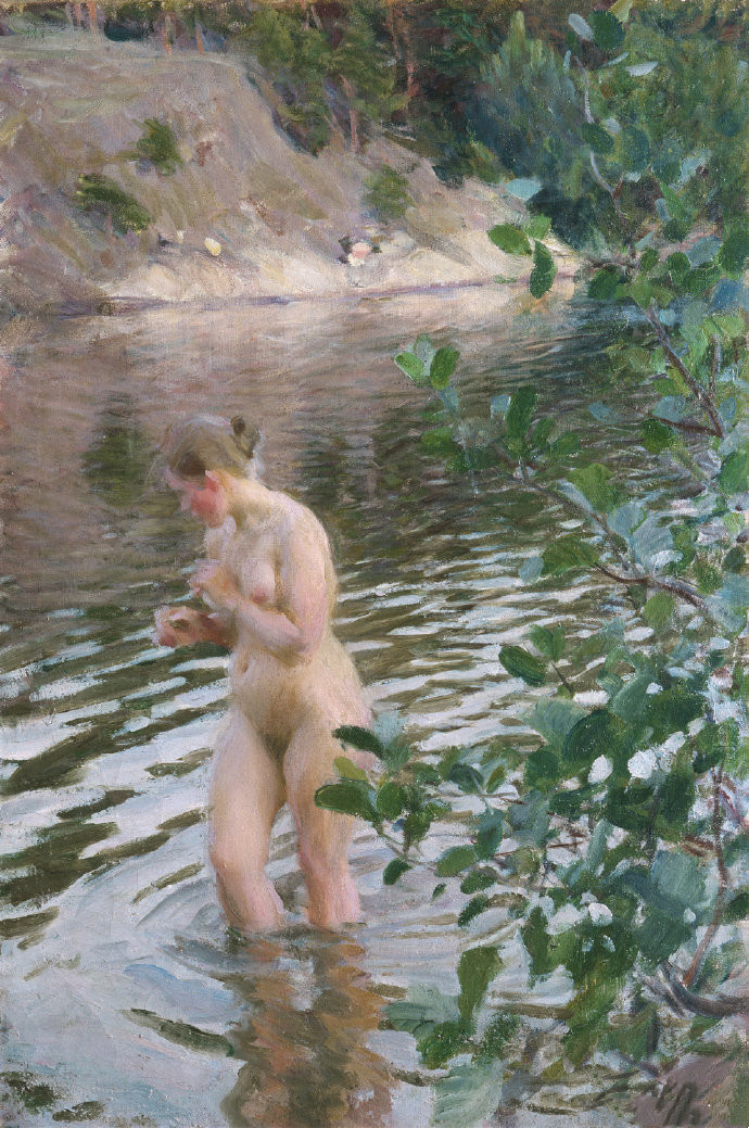 瑞典著名画家安德斯·佐恩（Anders Zorn）《寒冷》