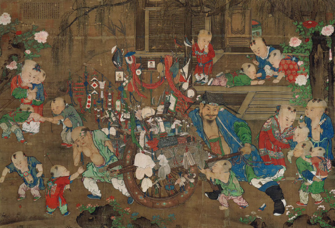 苏汉臣（传） 北宋 人物画婴戏图《货郎图》