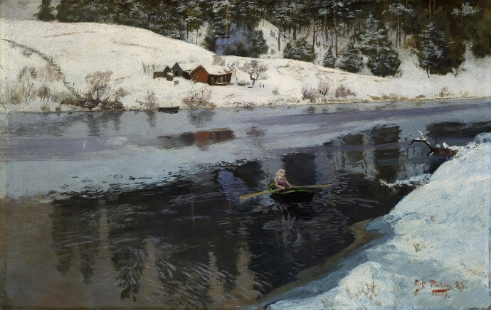 弗里茨·索罗《Winter At The River Simoa》（西莫阿河的冬