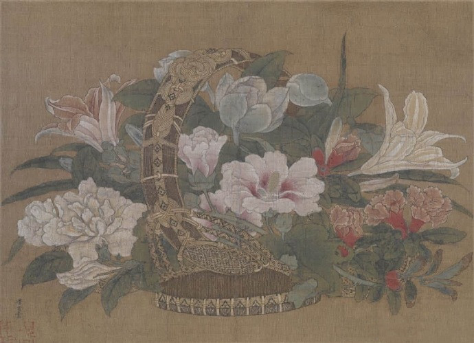 李嵩《花篮图》页