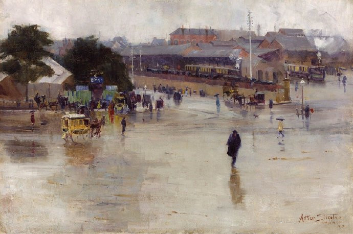 Arthur Streeton《The railway Station Redf