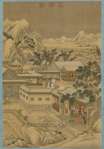 郎世宁《乾隆帝岁朝行乐图》轴