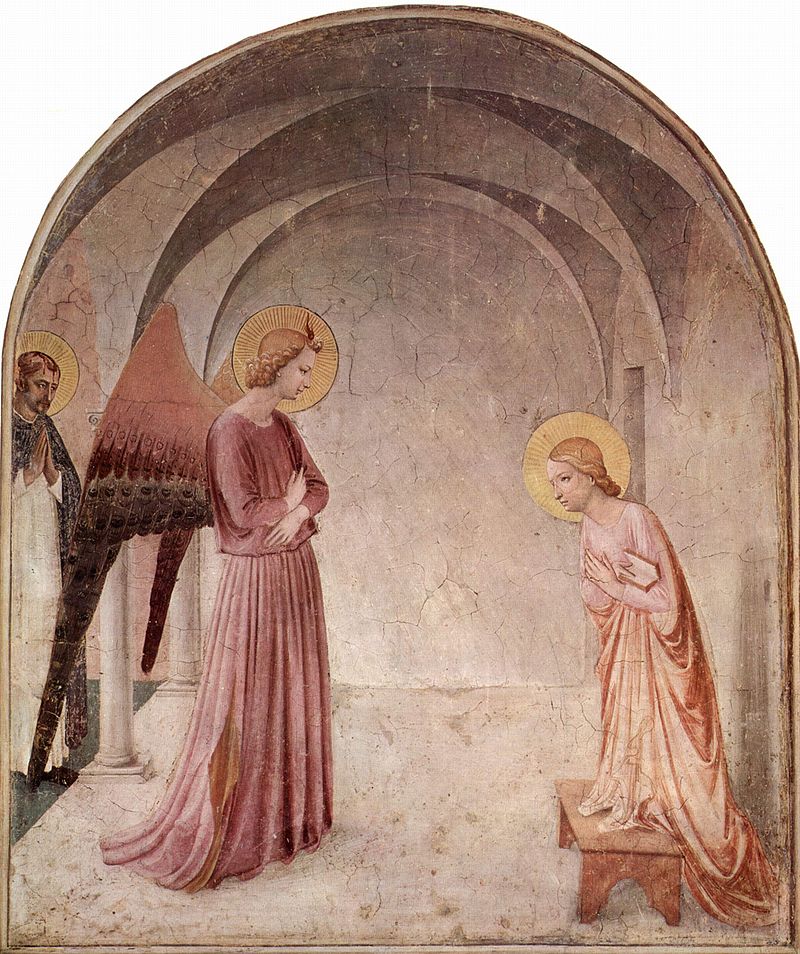 经房内的壁画。The Annunciation。用色温和优雅。