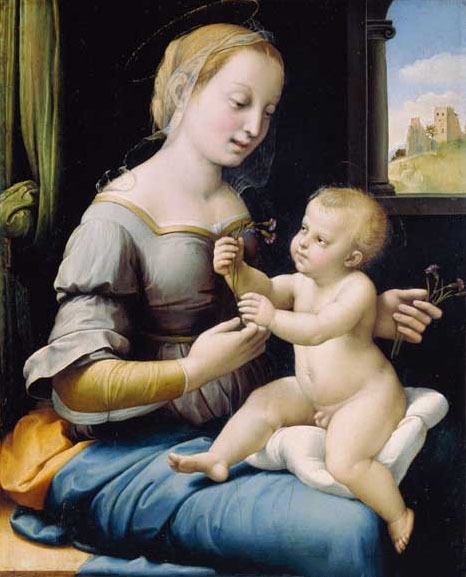 拉斐尔《粉红色的圣母》（The Madonna Of The Pinks）