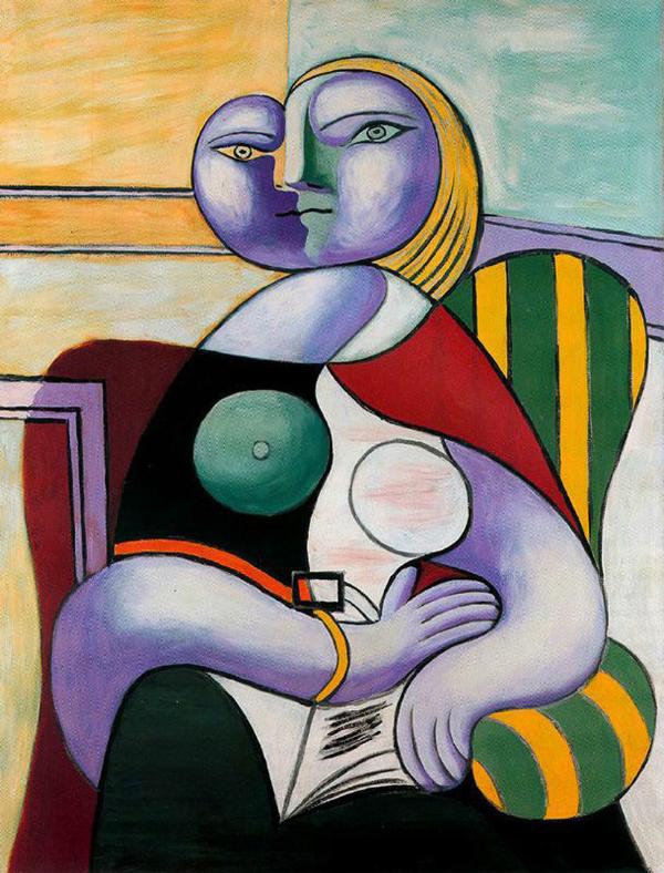 毕加索《Woman Reading》（La lecture）（阅读）