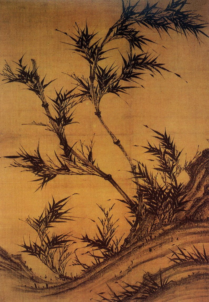 五代 李坡《风竹图轴》
