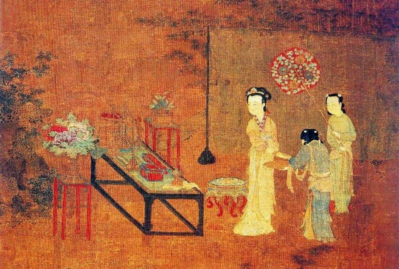 南宋 佚名《盥手观花图》