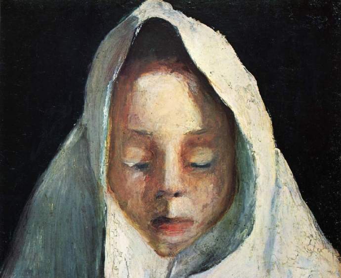 贝克尔《Still life, child's head with a whit
