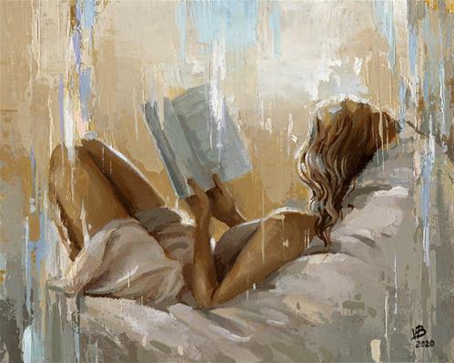 美国画家维克多·鲍尔（Victor Bauer）的女子读书画作欣赏