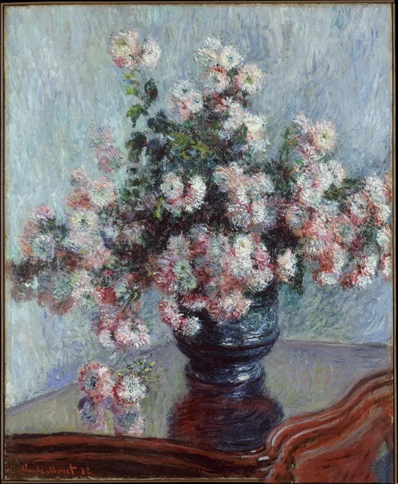 莫奈油画《菊花》