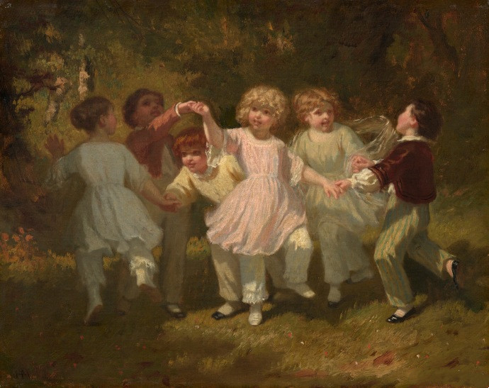 雨果·摩尔《Children Playing In A Park》《孩子们在公园