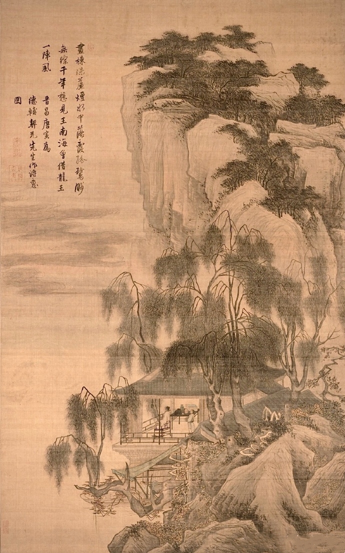 唐寅《落霞孤鹜图》