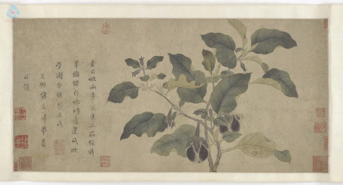 元 钱选《瓜茄图》美国弗利尔美术馆藏