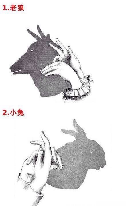 儿时的乐趣，手影戏