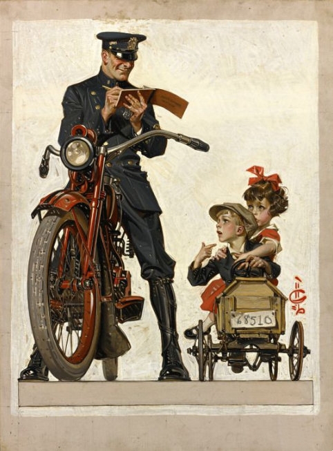 Frank Xavier Leyendecker《Traffic Stop》