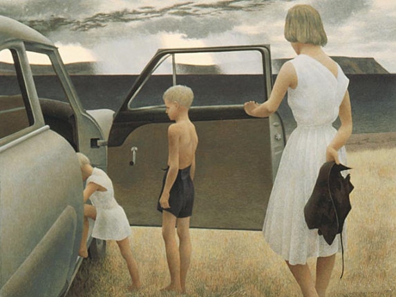 Alex Colville《Family And Rainstorm》（1955