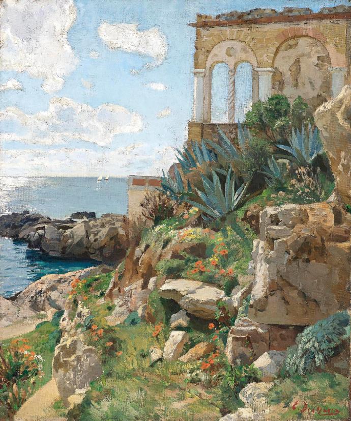 西西里岛的海岸风光 Ettore de Maria Bergler
