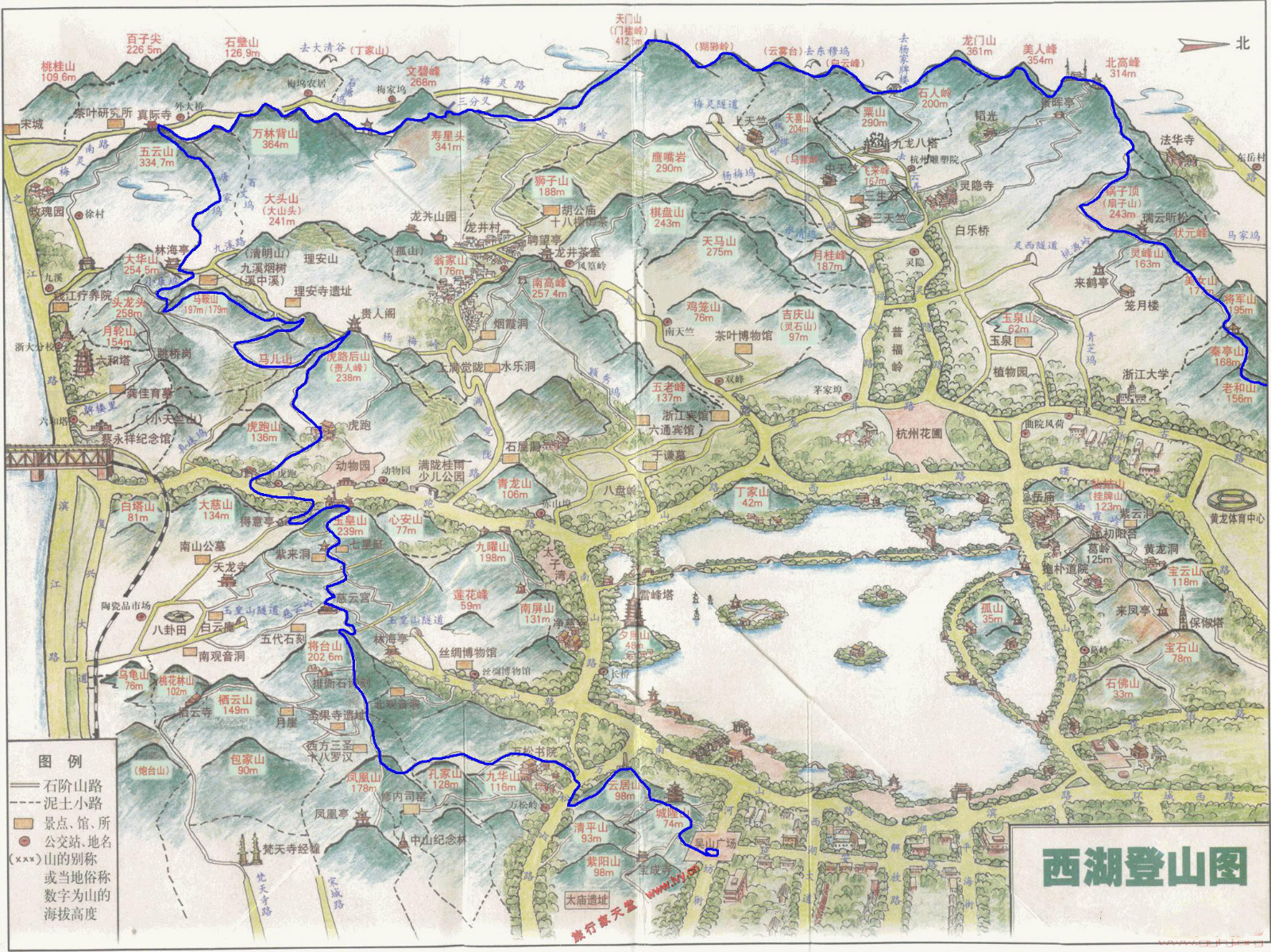 杭州西湖登山图