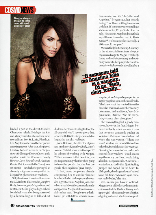 Megan Fox（梅根福克斯）写真登《Cosmopolitan》杂志
