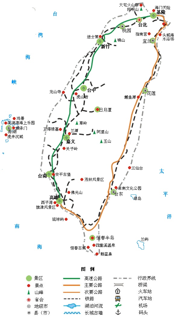 国内各省旅游简图