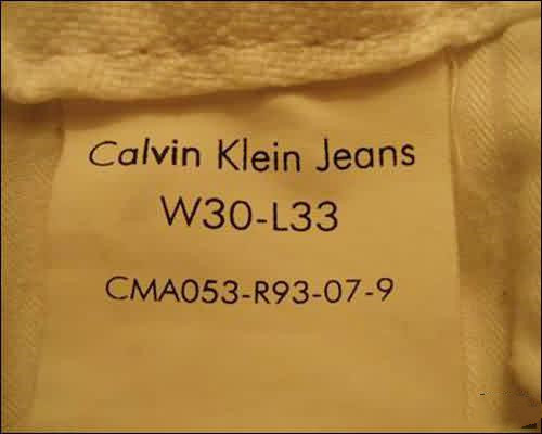 Calvin Klein Jeans牛仔裤鉴别
