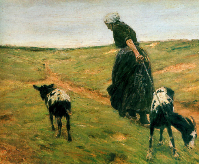 Max Liebermann《Woman And Her Goats In Th