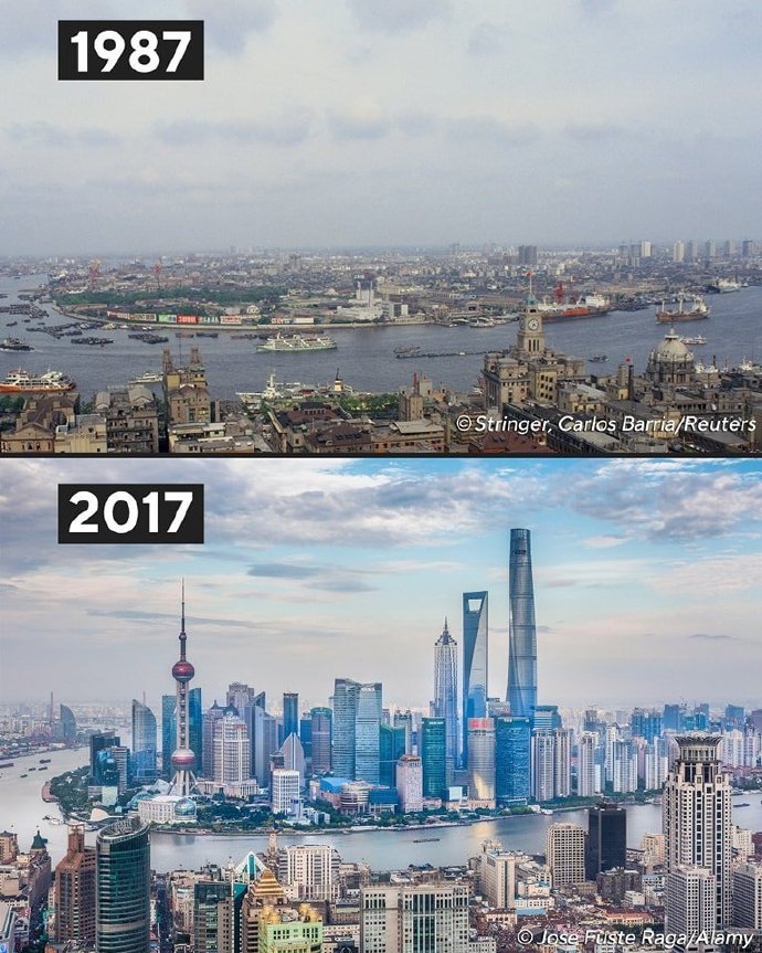 Shanghai over a 30 year time-span &#