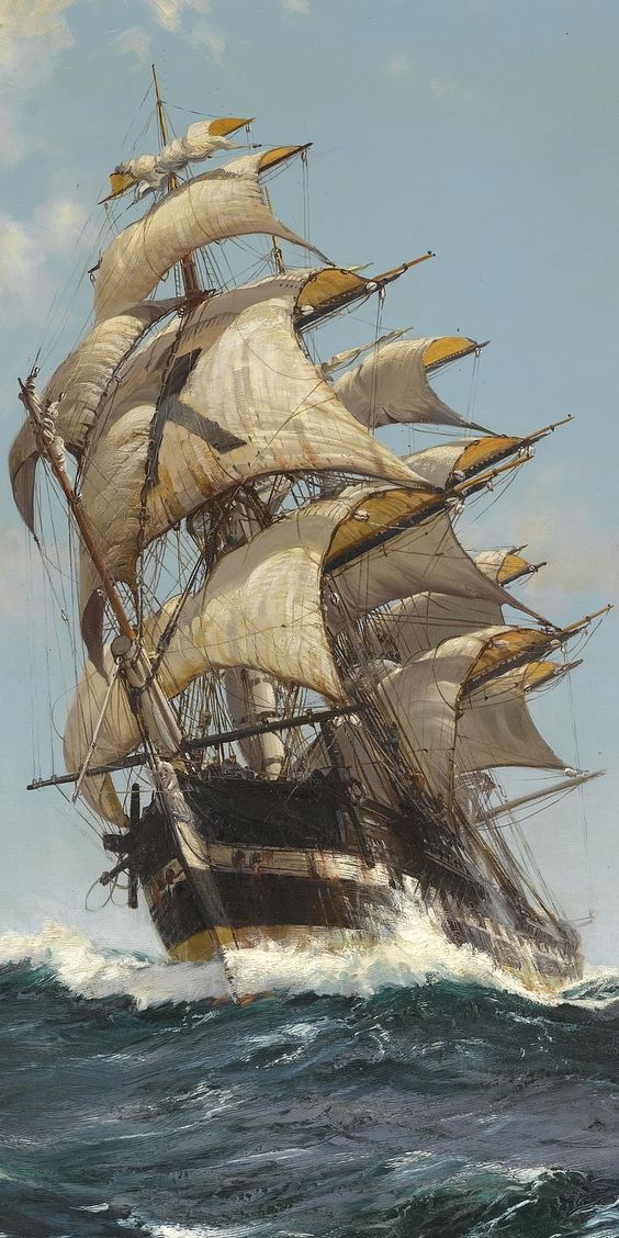 The Crest of a Wave Montague Dawson 1895