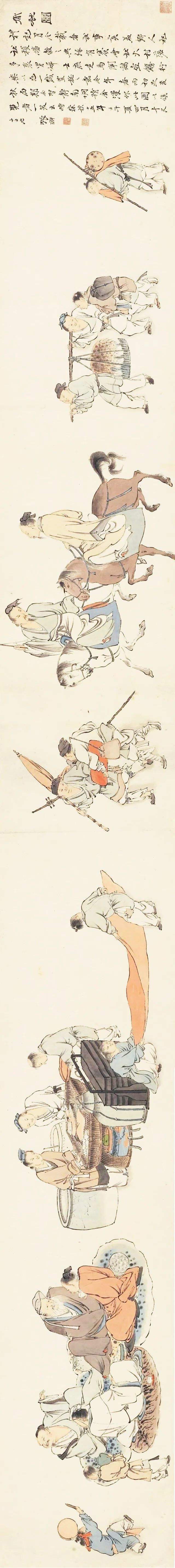 明代画家张翀《春社图》(长卷)