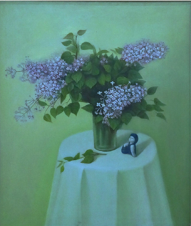 观复博物馆油画《丁香花》作者：赵国生