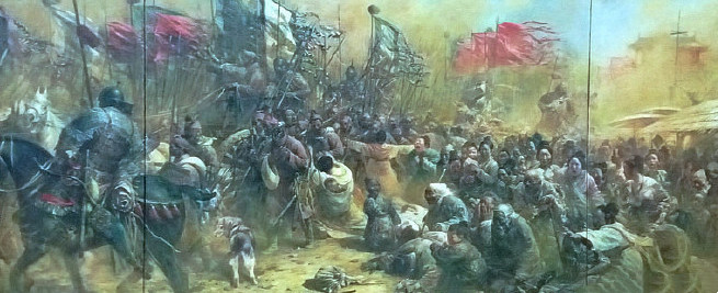 观复博物馆油画《兵车行》作者：王可伟