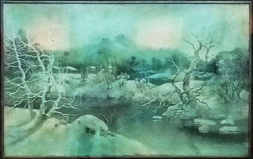 观复博物馆油画《雪层》作者：朱士杰