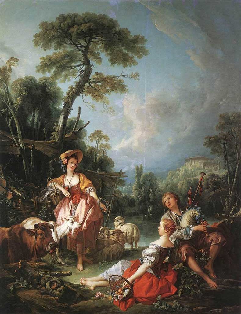 布歇《A Summer Pastoral》(夏季牧歌）