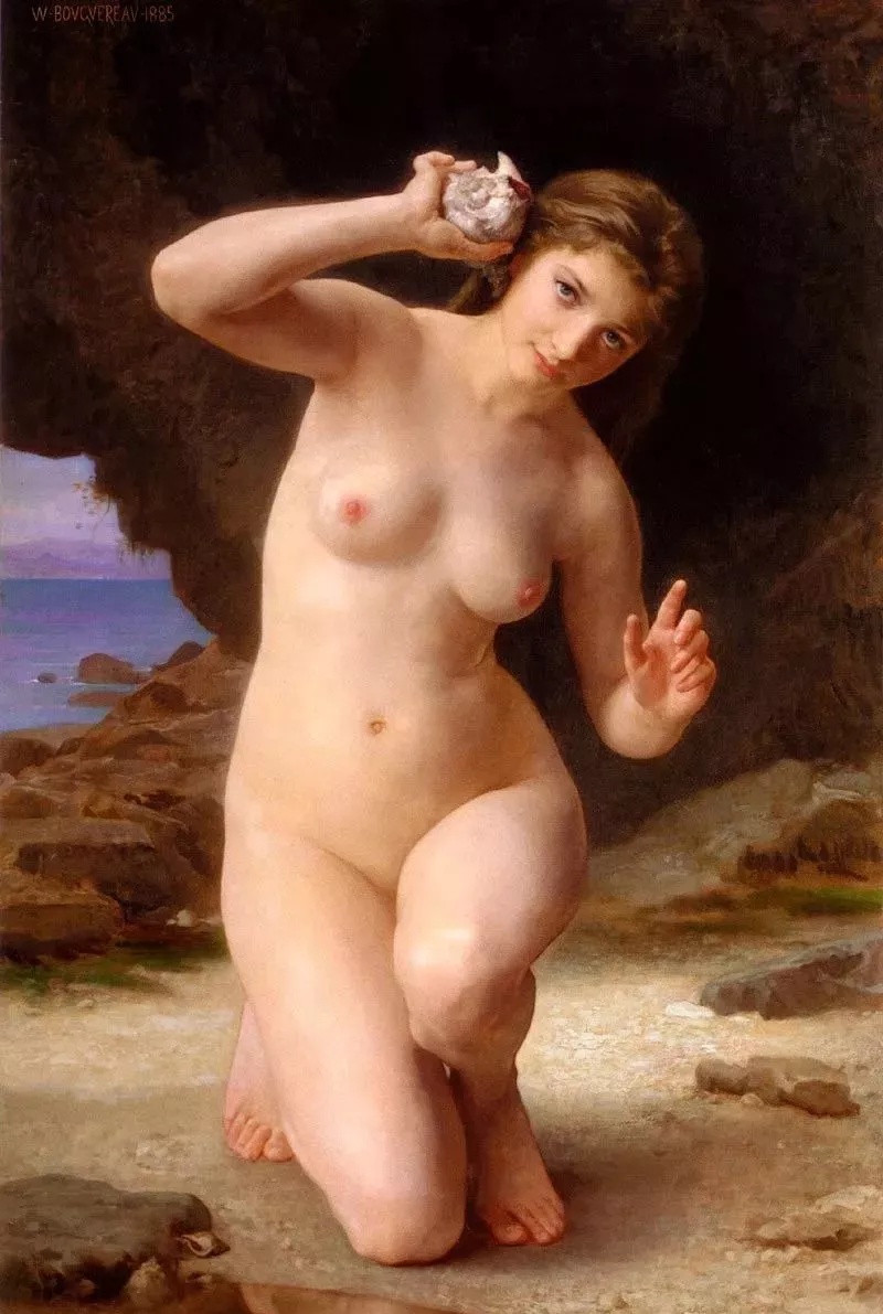 布格罗《Woman with Seashell》（女人与海螺）