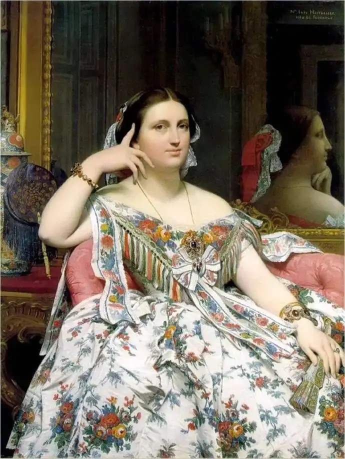 安格尔《Madame Moitessier Seated》(静坐的墨瓦特雪夫人)